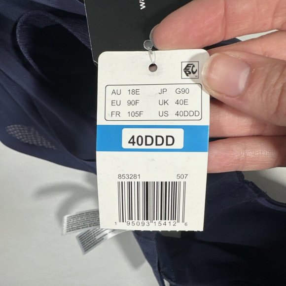 NWT Wacoal [ 40DDD US] Ultimate Side Smoother‎ Underwire T-Shirt Bra Blue #6279 - Picture 11 of 11